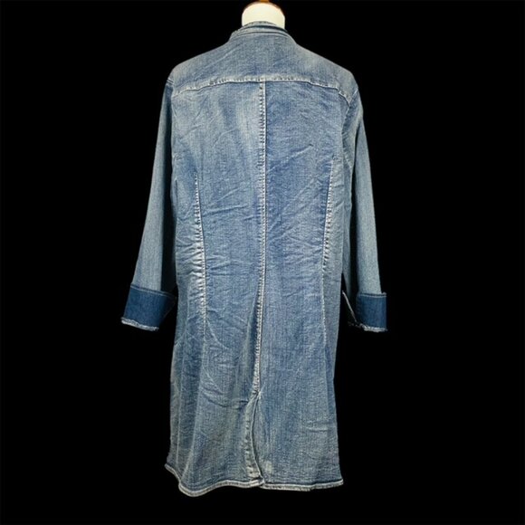 Vtg Y2K Floral Embroidered Denim Duster Sz 1X Western Boho Festival Country - Picture 4 of 6